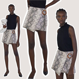 ZARA Snake Print Wrap Style Skort Sz Small